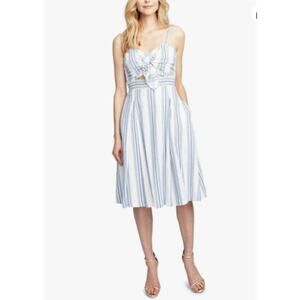 RACHEL Rachel Roy Lola Dress Cotton Stripe Cut-Out Twist Bodice Knee-Length 2